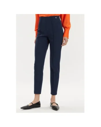 Pantaloni dama,  303565879, Poliester, Albastru, Albastru