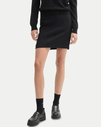 Fusta dama,  304547102, Poliester, Negru, Negru