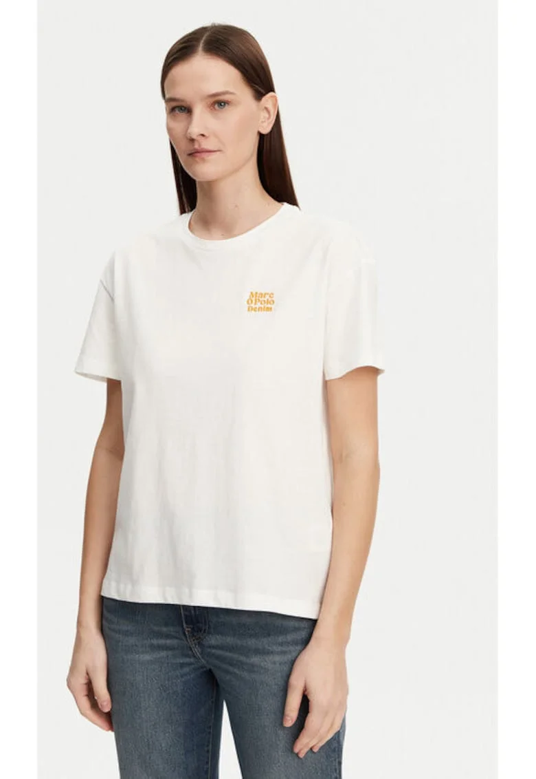 Tricou dama,  304884658, Bumbac organic, Alb, Alb