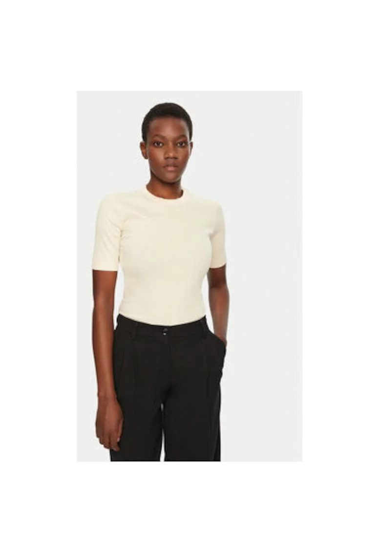 Tricou dama,  305031471, Bumbac organic, Bej, Bej