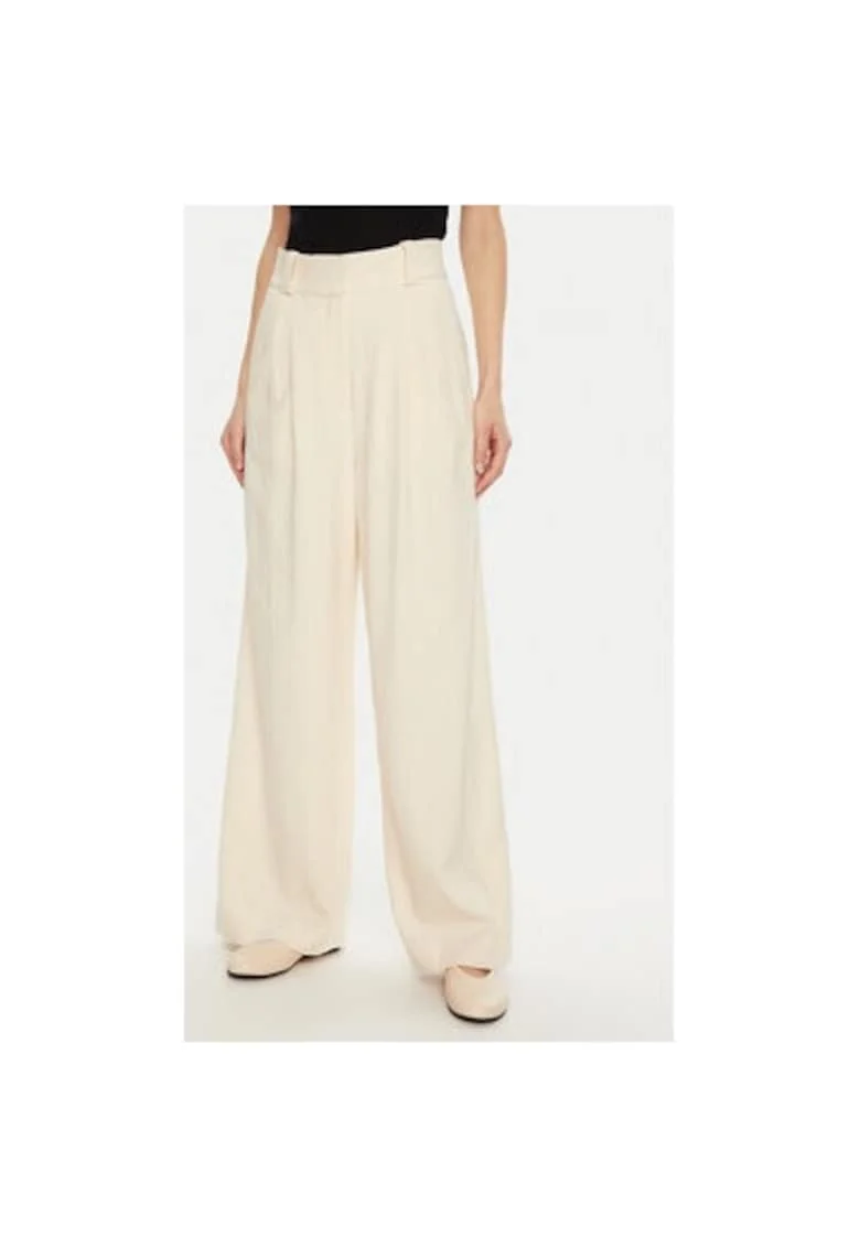 Pantaloni dama,  303891169, Viscoza, Bej, Bej