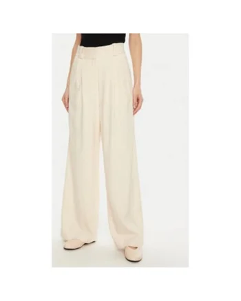 Pantaloni dama,  303891169, Viscoza, Bej, Bej
