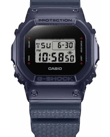 Ceas barbati DW-5600NNJ-2ER,  Cauciuc/Silicon, Quartz, LCD, Albastru