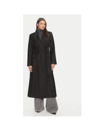 Palton dama,  304209918, Poliester reciclat/Lana, Negru, Negru