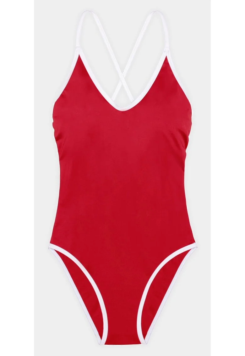 Costum de baie dama,  303965808, Rosu, Poliester