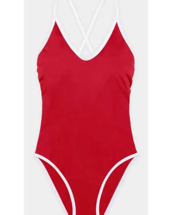 Costum de baie dama,  303965808, Rosu, Poliester