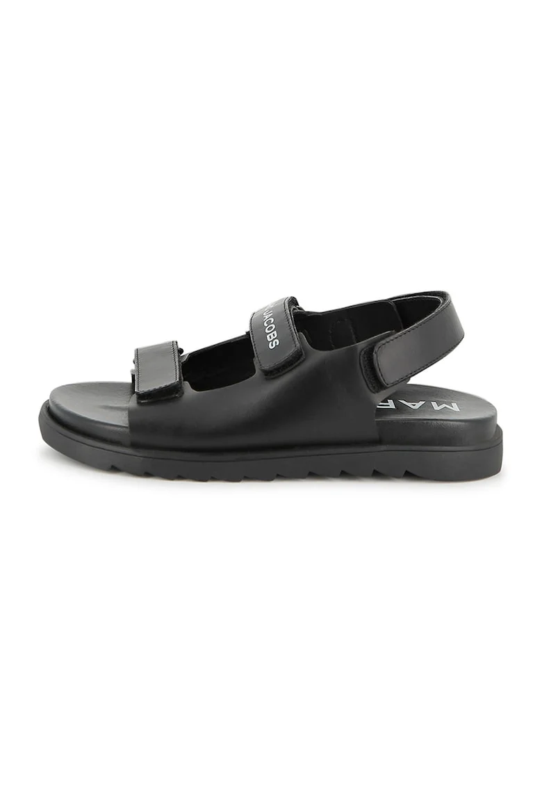 Sandale de piele cu velcro, Negru
