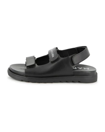 Sandale de piele cu velcro, Negru