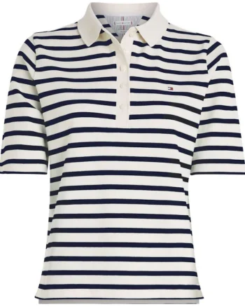 Tricou Polo dama,  Bumbac, Alb/Negru, Alb