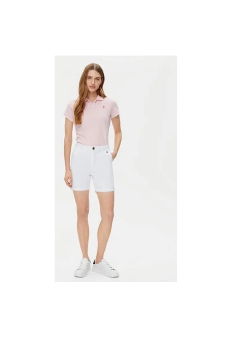 Pantaloni scurti dama,  305227454, Bumbac, Alb, Alb