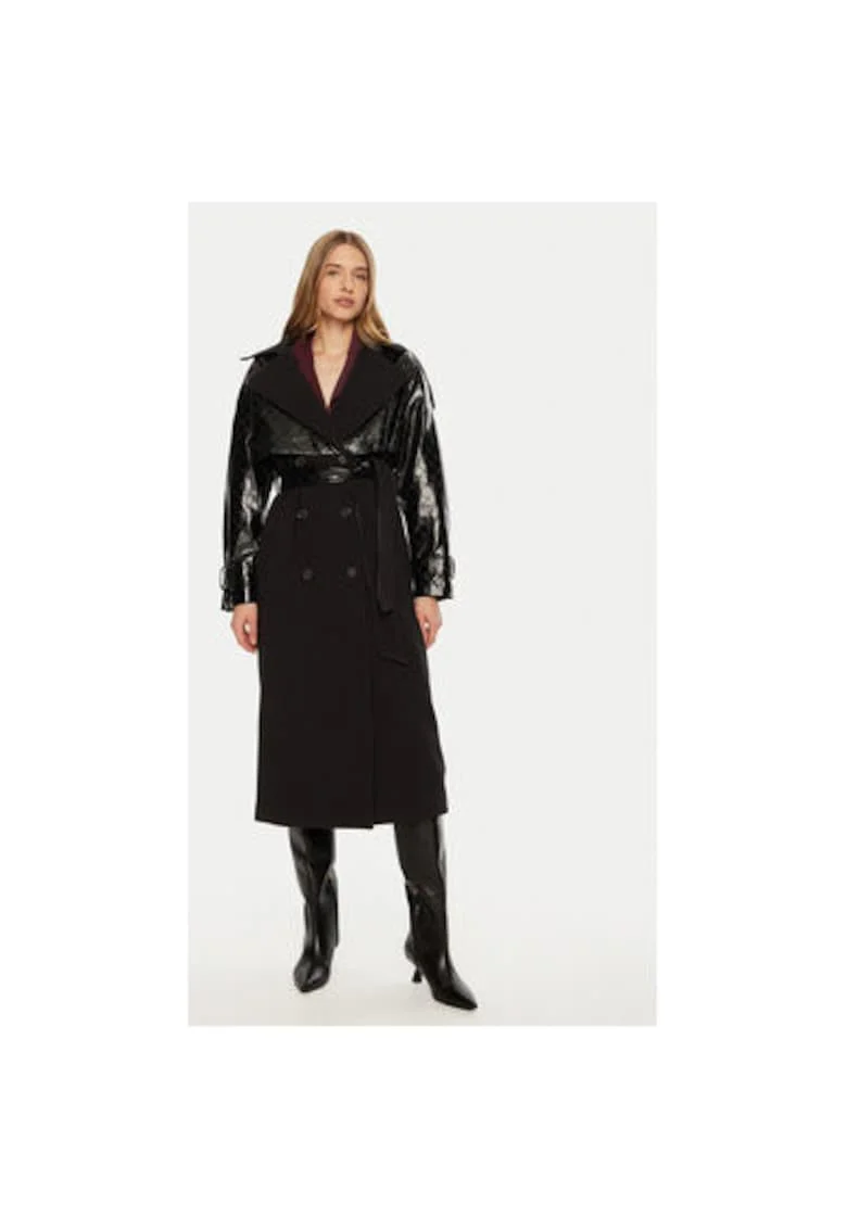 Palton dama,  304991233, Poliester/Rayon, Negru, Negru