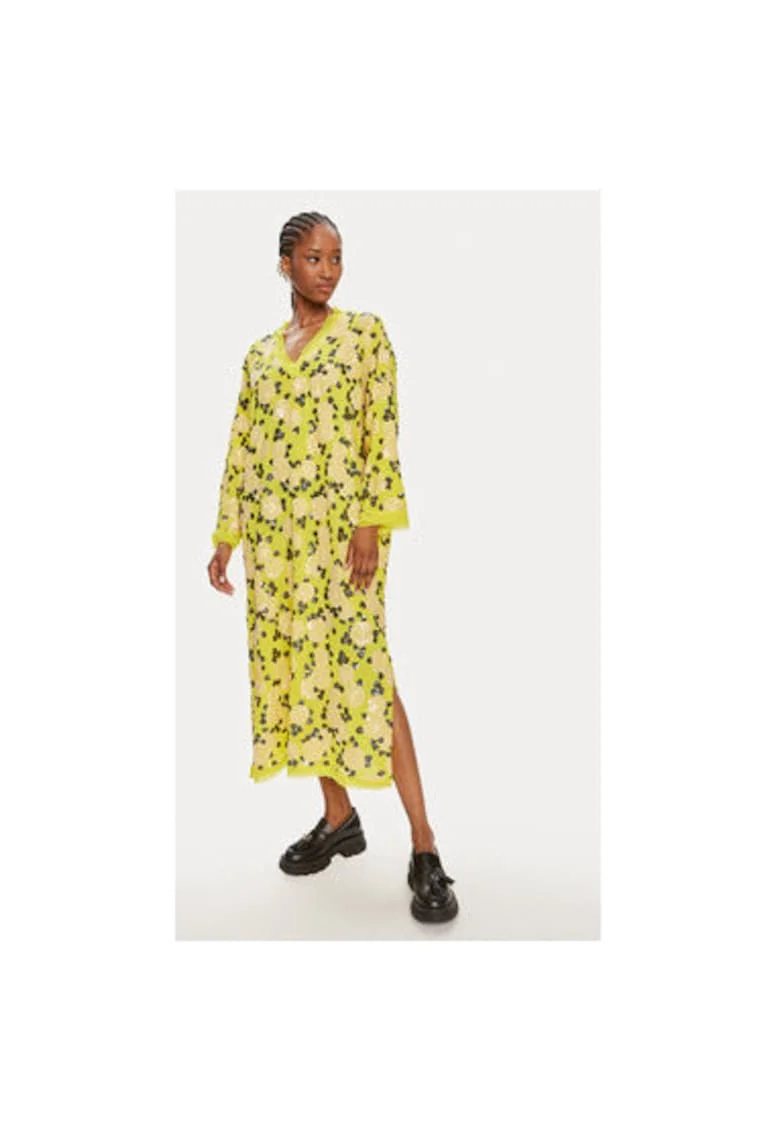 Rochie dama,  304000355, Poliester, Galben, Galben
