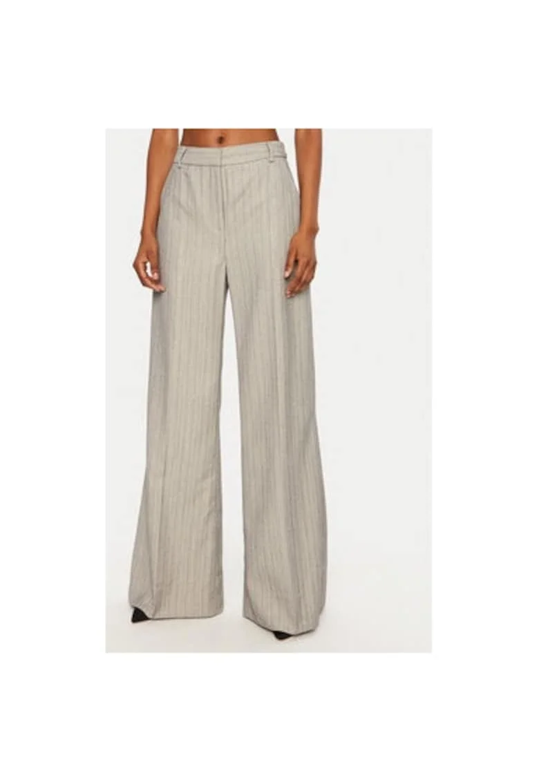 Pantaloni dama,  304891489, Poliester, Gri, Gri
