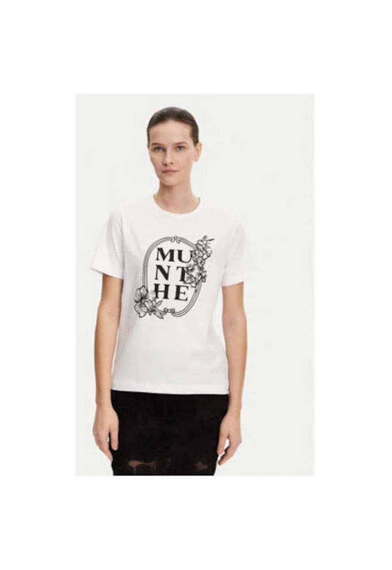 Tricou dama,  304892868, Bumbac organic, Alb, Alb