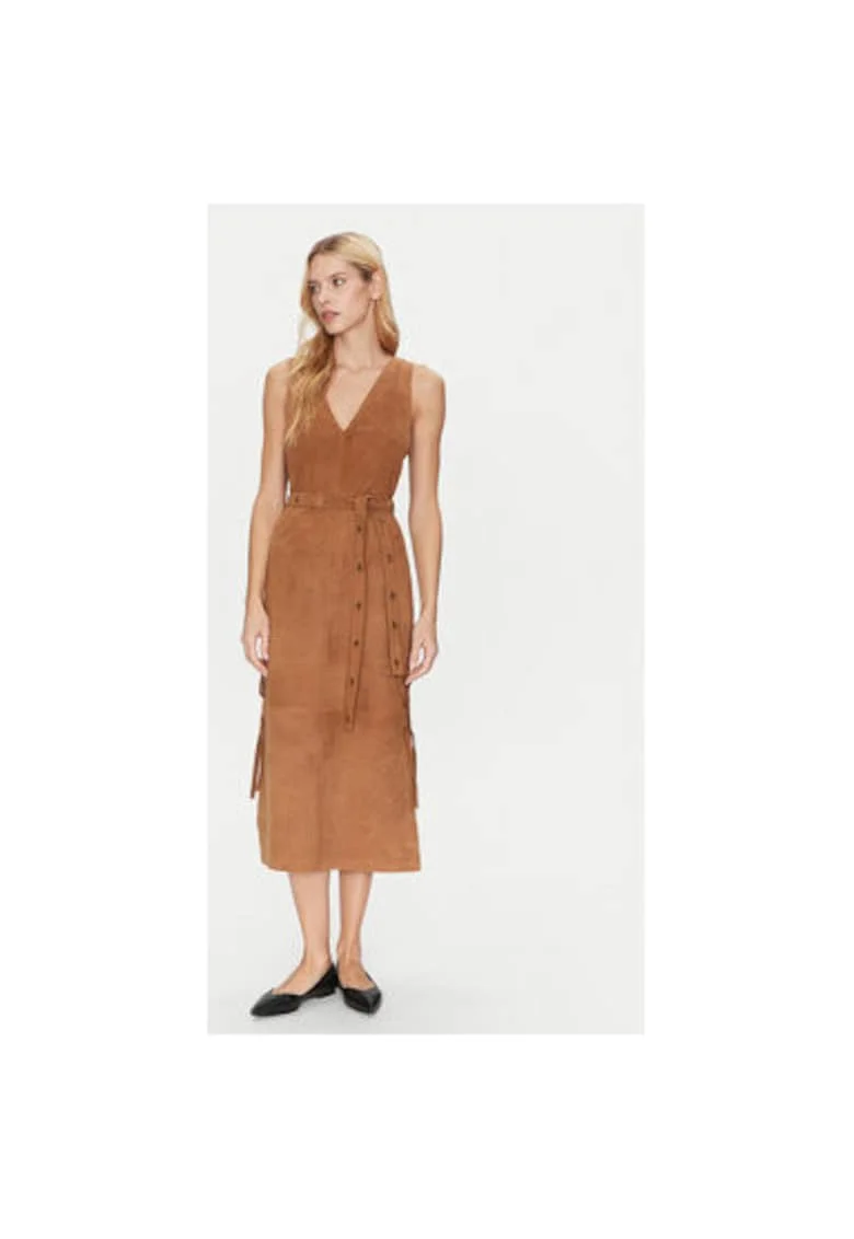 Rochie dama,  304892943, Piele intoarsa, Maro, Maro