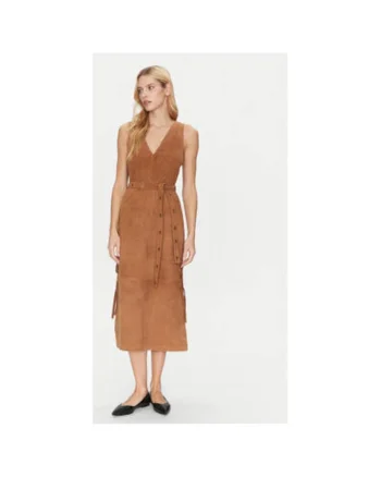 Rochie dama,  304892943, Piele intoarsa, Maro, Maro