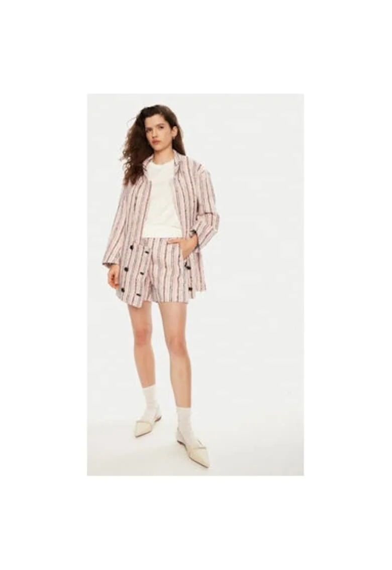 Pantaloni scurti dama,  304891274, Poliester/Lana/Bumbac, Roz, Roz