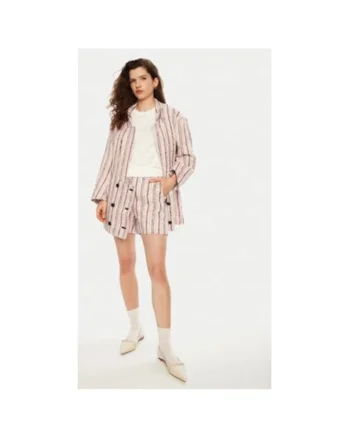 Pantaloni scurti dama,  304891274, Poliester/Lana/Bumbac, Roz, Roz