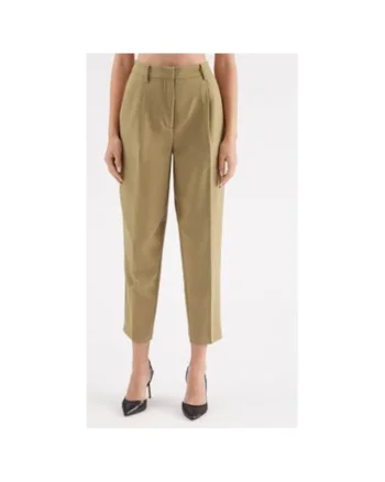 Pantaloni dama,  302774494, Poliester reciclat/Viscoza, Verde, Verde