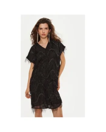 Rochie dama,  304453687, Poliester, Negru, Negru