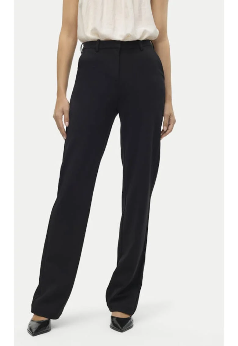 Pantaloni dama,  304509162, Poliester/Viscoza, Negru