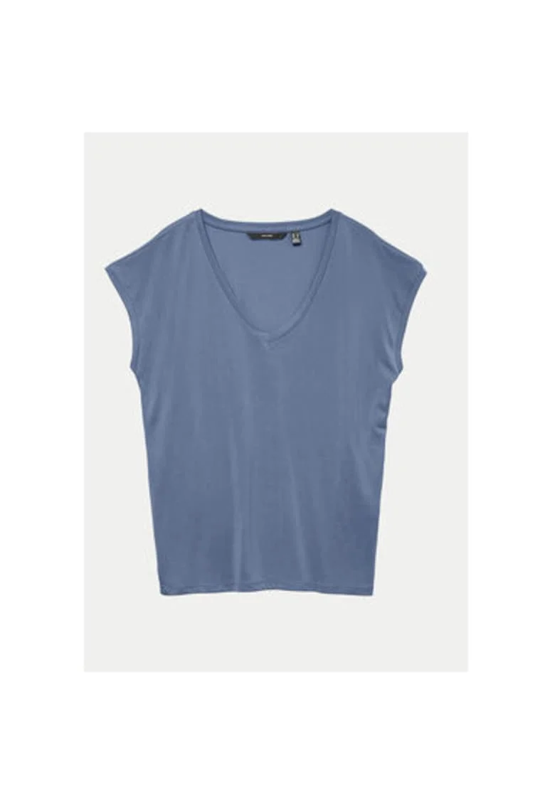 Tricou dama,  304785757, Modal/Poliester, Albastru, Albastru