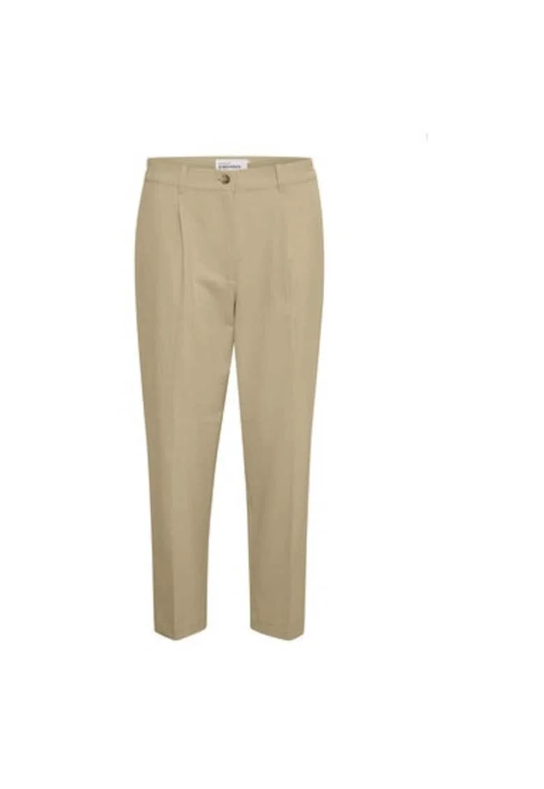 Pantaloni dama,  302183739, Poliester/Viscoza, Bej, Bej