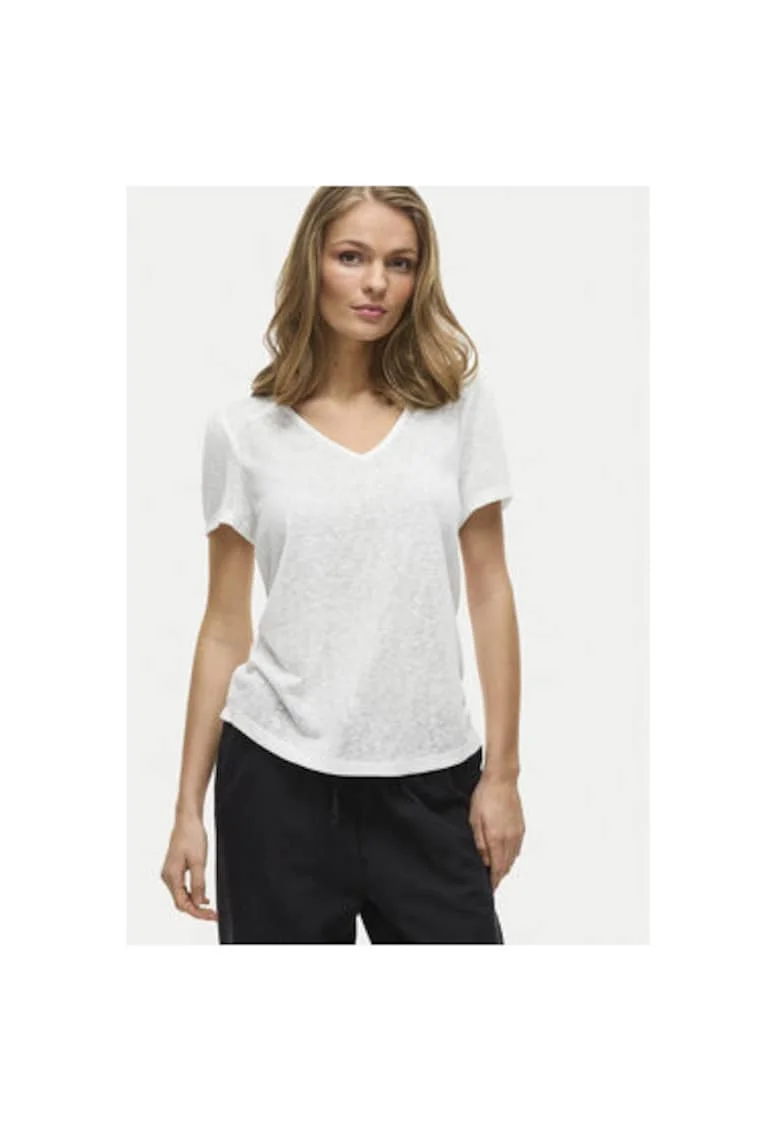 Tricou dama,  304902970, Poliester reciclat/Viscoza, Alb, Alb