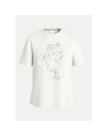 Tricou dama,  304932120, Bumbac organic, Alb, Alb