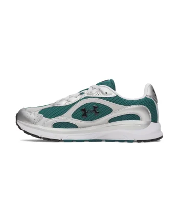 Pantofi sport UA Tech de plasa cu garnituri de piele si piele intoarsa, Verde englez/Alb optic/Argintiu