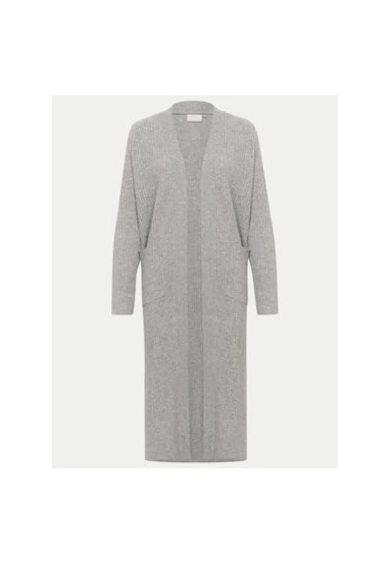 Cardigan dama,  Poliester reciclat/Poliamida, Gri, Gri