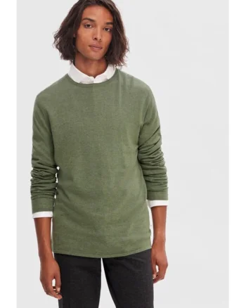 Pulover barbati,  634095, Verde, Lyocell, Verde