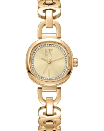 Ceas quartz cu logo pe cadran, Auriu
