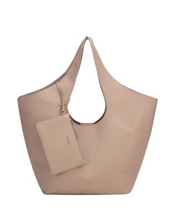 Geanta de piele ecologica cu bareta de umar Céleste Chic, Maro camel