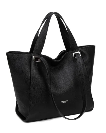 Geanta de piele ecologica cu bareta de umar si fermoar Celeste Chic, Negru