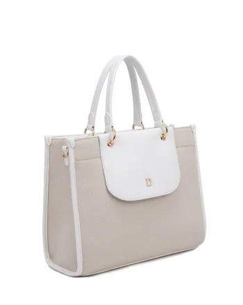 Geanta shopper Amara Nova, Alb