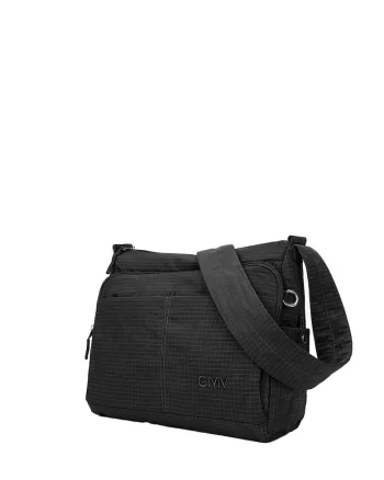 Geanta din textil cu bareta ajustabila de umar Novara Chic, Negru