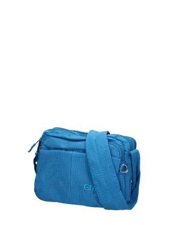 Geanta din material textil cu bareta de umar si buzunare multiple Seraphina Plus, Albastru inchis
