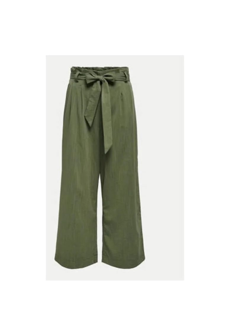 Pantaloni dama,  304790980, Viscoza/Poliester, Verde, Verde