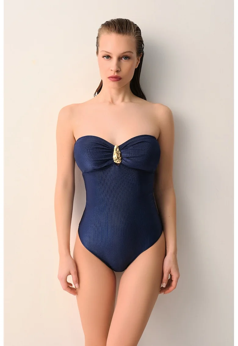 Costum de baie intreg cu bretele detasabile Aria, Bleumarin
