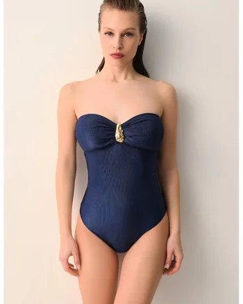 Costum de baie intreg cu bretele detasabile Aria, Bleumarin