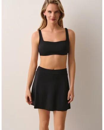 Fusta de baie cu talie elastica, Negru