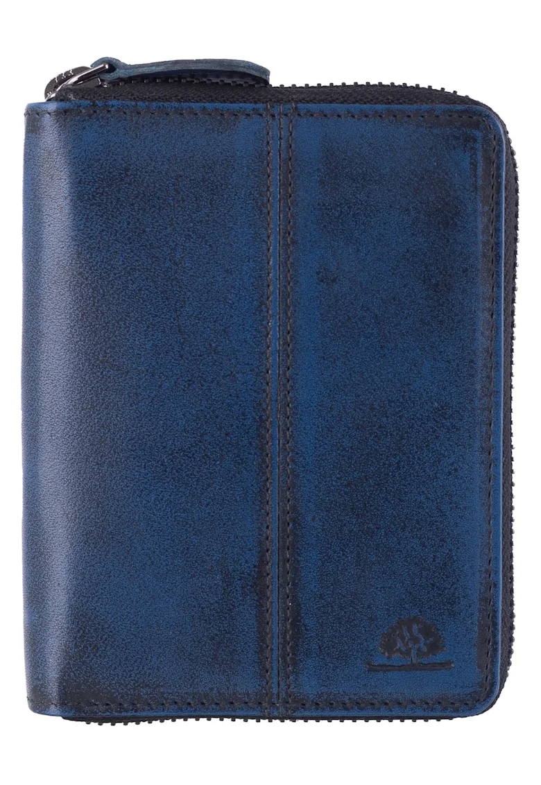 Portofel dama piele naturala 10 x, Destressed, wqdwqfwq, Bleumarin
