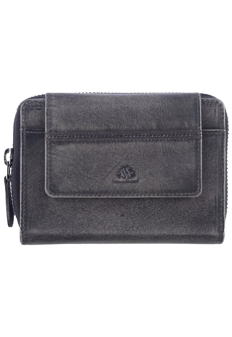 Portofel dama piele naturala 13.5 x 10.5 x 2.5, Destressed, Greenfwqdburry, Gri, 13.5 x 10.5 x 2.5 cm