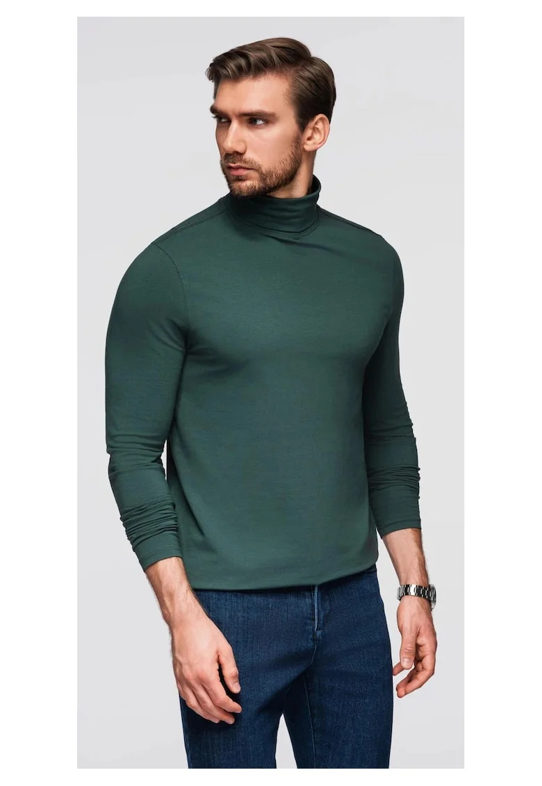 Bluza slim fit cu guler inalt