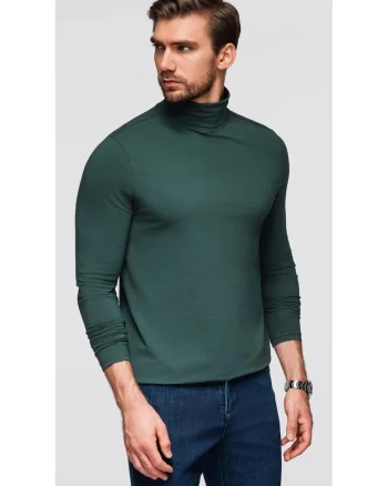 Bluza slim fit cu guler inalt