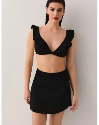 Fusta de baie cu slit lateral, Negru