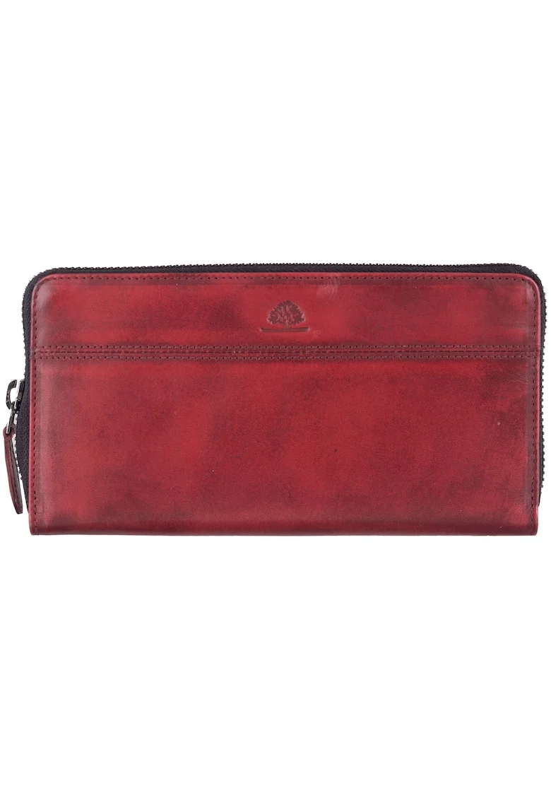 Portofel dama piele naturala 19.5 x 10.5 x 2.5 cm, Destressed,, Rosu