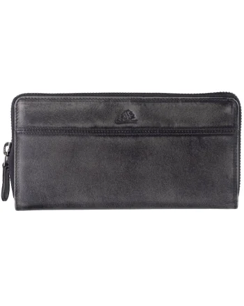 Portofel dama piele naturala 19.5 x 10.5 x 2.5 cm, Destressed,, Gri