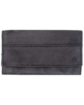 Portofel dama piele naturala 18.5 x 11.0 x 3.5 cm, Destressed,, Gri